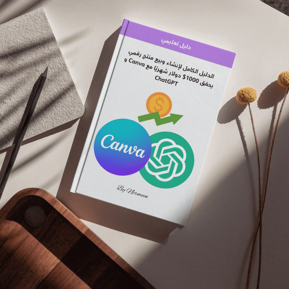دليل إنشاء وبيع منتج رقمي بـ Canva وChatGPT يحقق 1000$ شهريًا 